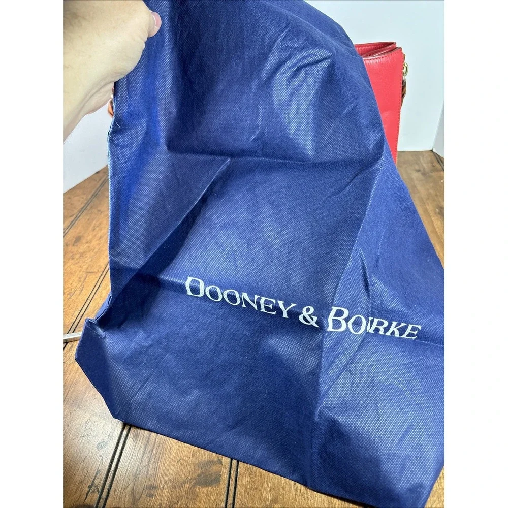 Dooney & Bourke Morgan‎ Satchel Red Handbag Saffiano Leather Shoulder W/Dust Bag